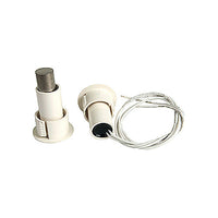 Edwards Signaling 1076C-N Recessed Steel Door Magnetic Contact with Wire Leads, 3/8" Gap Size, SPDT, 3/4" Diameter, Single Pole-Double Throw, White