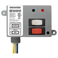 Functional Devices RIB2401SBC RIB Series 20A SPDT Power Relay with Override, 24VAC/VDC or 120VAC Coil, NEMA 1 Housing