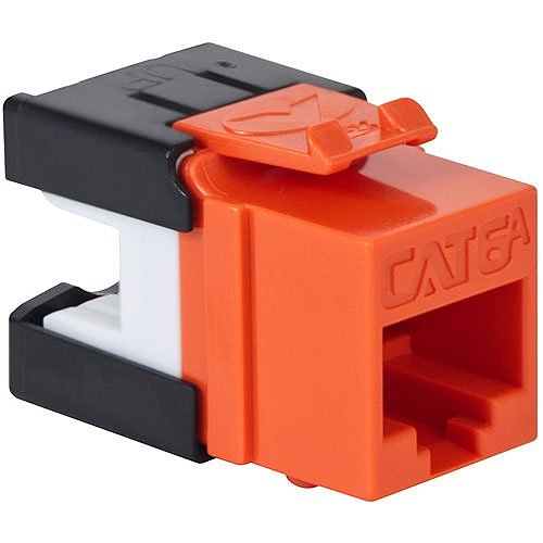 ICC IC107GATOR CAT6A RJ45 Keystone Jack for HD Style, 10-Pack, Orange