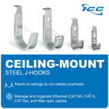 ICC ICCMSJH944 2" Ceiling-Mount J-Hook, 25-Pack