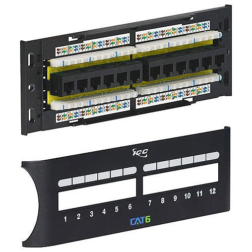 ICC ICMPP12F6E CAT6 Zero-U Front Access 12-Port Patch Panel