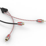 Level 3 RCA 100% Copper OFC Y Connector  2 FEMALE to 1 MALE - BLACK - RED