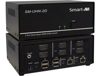 SmartAVI SM-UHN-2D 2-Port 4K HDMI Dual-head KVM Switch. Includes SM-UHN-2D, PS5VD2A