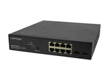 Lantronix SM8TAT2SA-DC Smart Managed Poe+ Switch, 8-PORT Gigabit Poe+, 2-PORT 100/1000 SFP, 48VDC Input