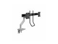 Humanscale M82HBS M8.1 for Dual Monitors with Crossbar and Black Handle Silver with Gray Trim