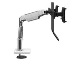 Humanscale M81NTNBWBHB M8.1 with Bolt-through Mount for DUAL Monitors with Crossbar - Polished Aluminum with White TRIM