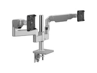 Humanscale X8NTNCBSETBETB12 M/flex 2.1 with Clamp Mount for DUAL Monitors - Monitor Tilts and 12 POST - Silver with Gray TRIM
