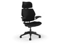 Humanscale F211GFT10XGSHNSC Freedom Task Chair with Headrest, Graphite Frame and Height-Adjustable Arms - Black Fourtis Fabric