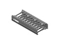 Chatsworth 35431-702 Motive Horizontal Cable Manager with Cable Pass-Through Ports; 2 RMU x 19IN EIA W x 8.2IND (208 mm); Black with Black Fingers