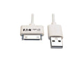 Eaton Tripp Lite M110-003-WH USB Sync/Charge Cable with Apple 30-Pin Dock Connector, White, 3 ft. (0.91 m)