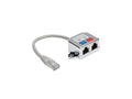 Eaton Tripp Lite N035-001 2-to-1 RJ45 Network Signal Splitter (M/2xF) - 10/100 Mbps Ethernet, Cat5/Cat5e, 6 in. (15 cm)