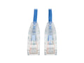 Eaton Tripp Lite N201-S07-BL Cat6 Gigabit Snagless Slim UTP Ethernet Cable (RJ45 M/M), PoE, Blue, 7 ft. (2.13 m)