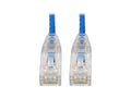 Eaton Tripp Lite N201-S6N-BL Cat6 Gigabit Snagless Slim UTP Ethernet Cable (RJ45 M/M), PoE, Blue, 6-in. (15.24 cm)