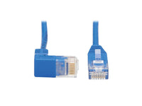 Eaton Tripp Lite N204-S02-BL-DN Down-Angle Cat6 Gigabit Molded Slim UTP Ethernet Cable (RJ45 Right-Angle Down M to RJ45 M), Blue