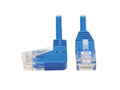 Eaton Tripp Lite N204-S20-BL-LA Left-Angle Cat6 Gigabit Molded Slim UTP Ethernet Cable (RJ45 Left-Angle M to RJ45 M), Blue, 20 ft. (6.09 m)