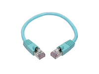 Eaton Tripp Lite N262-001-AQ Cat6a 10G Snagless Shielded STP Ethernet Cable (RJ45 M/M), PoE, Aqua, 1 ft. (0.31 m)