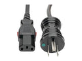 Eaton Tripp Lite P006-L10-HG10 Hospital-Grade Power Cord, NEMA 5-15P to Locking IEC C13 - Green Dot, 10A, 125V, 18 AWG, 10 ft. (3.05 m)