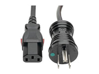 Eaton Tripp Lite P006-L10-HG10 Hospital-Grade Power Cord, NEMA 5-15P to Locking IEC C13 - Green Dot, 10A, 125V, 18 AWG, 10 ft. (3.05 m)