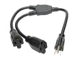 Eaton Tripp Lite P024-18N-13A-2R Extension Cord Y Splitter, NEMA 5-15P to 2x NEMA 5-15R - 13A, 120V, 16 AWG, 18-in. (45.72 cm), Black