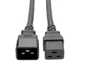 Eaton Tripp Lite P036-002 Power Extension Cord, C19 to C20 - Heavy-Duty, 20A, 250V, 12 AWG, 2 ft. (0.61 m), Black