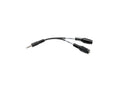 Eaton Tripp Lite P318-06N-MFF 3.5 mm 3-Position to 3.5 mm 4-Position Audio Headset Splitter Adapter Cable (2xF/M), 6 in. (15.2 cm)