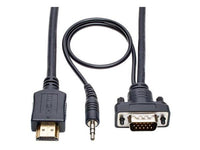 Eaton Tripp Lite P566-003-VGA-A HDMI to VGA + Audio Active Adapter Cable (HDMI to Low-Profile HD15 + 3.5 mm M/M), 3 ft. (0.9 m), TAA
