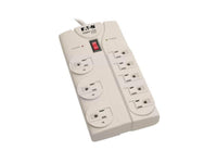 Eaton Tripp Lite TLP808 Protect It 8-Outlet Surge Protector, 8 ft. Cord with Right-Angle Plug, 1440 Joules, Diagnostic LEDs