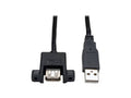 Eaton Tripp Lite U024-06N-PM USB 2.0 Panel Mount Extension Cable (A M/F), 6-in. (15.24 cm)