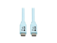 Eaton Tripp Lite U040AB-006CS5LB Safe-IT USB-C Cable (M/M), Antibacterial, Ultra Flexible, 240W PD Charging, Light Blue, 6 ft. (1.8 m)