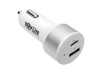 Eaton Tripp Lite U280-C02-C1A1 Dual-Port USB Car Charger with PD Charging - USB Type C (27W) / USB Type A (5V 1A/5W), UL 2089