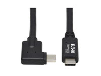 Eaton Tripp Lite U420-01M-G25ARA USB-C Cable (M/M) - USB 3.2 Gen 2 (10 Gbps), 5A (100W) Rating, Thunderbolt 3 Compatible, Right-Angle Plug