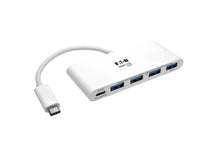 Eaton Tripp Lite U460-004-4A-C 4-Port USB-C Hub, USB 3.x (5Gbps), 4x USB-A Ports, 60W PD Charging, White