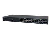 Lantronix SM24TBT4SA-NA Managed switch with 24 (10/100/1000BASE-T) ports with 16 PoE+ ports and 8 PoE++ ports & 4 Combo 100/1000 RJ-45/SFP ports with -NA power cord