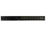Lantronix SM24TBT2DPB Managed PoE++ Switch, 24-port 10/100/1000Base-T PoE++ and 2 100/1000 SFP/RJ-45 Combo port, single ACDC Power supply modular