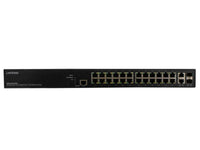 Lantronix SM24TBT2DPB Managed PoE++ Switch, 24-port 10/100/1000Base-T PoE++ and 2 100/1000 SFP/RJ-45 Combo port, single ACDC Power supply modular