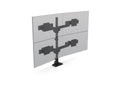 HAT Design Works E5G-P22S-BLK E5 Two Over Two Static Pole Monitor Arm, Black, holds 15 lbs per monitor, up to 27IN screen