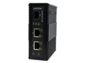 Lantronix SI-IES-521D-LRT Media Converter, Industrial (2) 10M/100M/1G/2.5G PoE++ ports and (1) 1G/10G SFP+ port - Wired - Gigabit Ethernet - 5 years Warranty