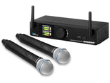 Samson SWSCRXDHH Concert XD2 Handheld - Two-Channel Digital Wireless Handheld System - 1.9 GHz frequency band - Includes two handheld transmitters - XLR