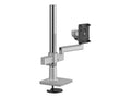 Humanscale X2NTNBASETB18 M/Flex for M2.1 Monitor Arm, Bolt-Through Mount, Dual Bracket, 8 Straight and Dynamic Link, 18 Post, Silver with Gray Trim