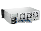QNAP TS-H1655XEU-RP-8G-US 3U 16-Bay short-depth Rackmount NAS/iSCSI IP-SAN, 12 x 3.5 SATA + 4 x E1.S, Intel Atom C5125 8C 2.8GHz, 8GB RAM,2 x 2.5GbE ,1 x 10GBASE-T ,2 x