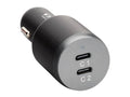 Eaton U280-C02-100W Dual-Port USB Car Charger, 100W Max - 2 USB-C Charging Ports, 100W PD 3.0 and PPS Charging, Black