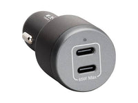 Eaton U280-C02-65W Dual-Port USB Car Charger, 65W Max - 2 USB-C Charging Ports, 65W PD 3.1 and PPS Charging, Black