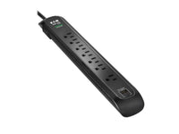 Eaton Tripp Lite TLP76BUC 7-Outlet Surge Protector - 5-15R Outlets, 1500 Joules, 2 USB Charging Ports 6ft Cord Black