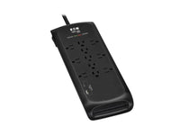 Eaton Tripp Lite TLP118DBUC 11-Outlet Surge Protector 5-15R 4200 Joules 2 USB Charging Ports, 8ft. Braided Cord, Black