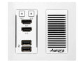 Aurora Multimedia HT-TX1-WP2-W 2 input 4K60 4:4:4 uncompressed HDBaseT 2.0 transmitter wall plate 330ft (white)