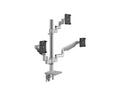 Humanscale X22SCTBC242DGTB MFlex M2 Arms - Dual Bracket for 2 Monitors - Silver - 4in/Dynamic - Standard Tilt - Standard 100mm x 100mm, black - Clamp - 24in - Two Rows - Single