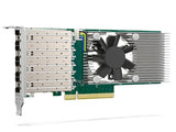 QNAP QXG-10G4SF-BCM Quad-port SFP+ 10GbE network expansion card; low-profile formfactor; PCIe 4.0 x8; Broadcom 57502