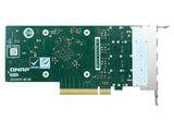QNAP QXG-25G4SF-BCM Quad-port SFP 28 25GbE network expansion card, low-profile formfactor, PCIe 4.0x8; Broadcom 57504