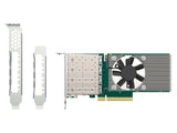 QNAP QXG-25G4SF-BCM Quad-port SFP 28 25GbE network expansion card, low-profile formfactor, PCIe 4.0x8; Broadcom 57504
