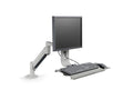 HAT Design Works 7509-1000HY-124 Data Entry Monitor Arm and Keyboard Tray, Silver, holds 6-23 lbs, up to 27IN screen